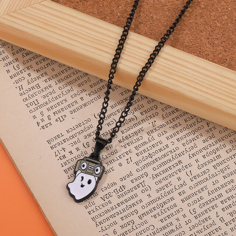 Cartoon Cute Pendent Necklace Ghost Boo Decorative Necklaces Halloween Party Clothes Jewelry Necklace Accessories for Friends